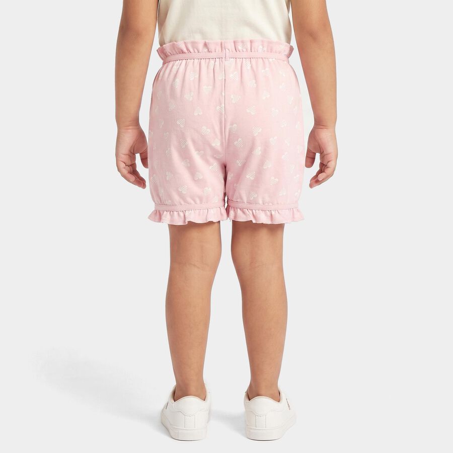 Girls Pink Regular Fit Heart Print Bloomer, हल्का गुलाबी, large