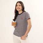 Women's Wine Round Neck Casual T-Shirt, Wine, small