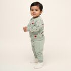 Infants' Light Green Round Neck Geometric Printed Baba Suit, Light Green, small image number null