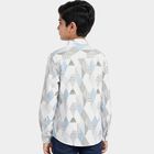 Boys White Cotton Collar Regular Fit Shirt, White, small