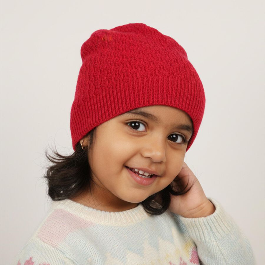 Girls' Winter Cap, Fuchsia, large image number null