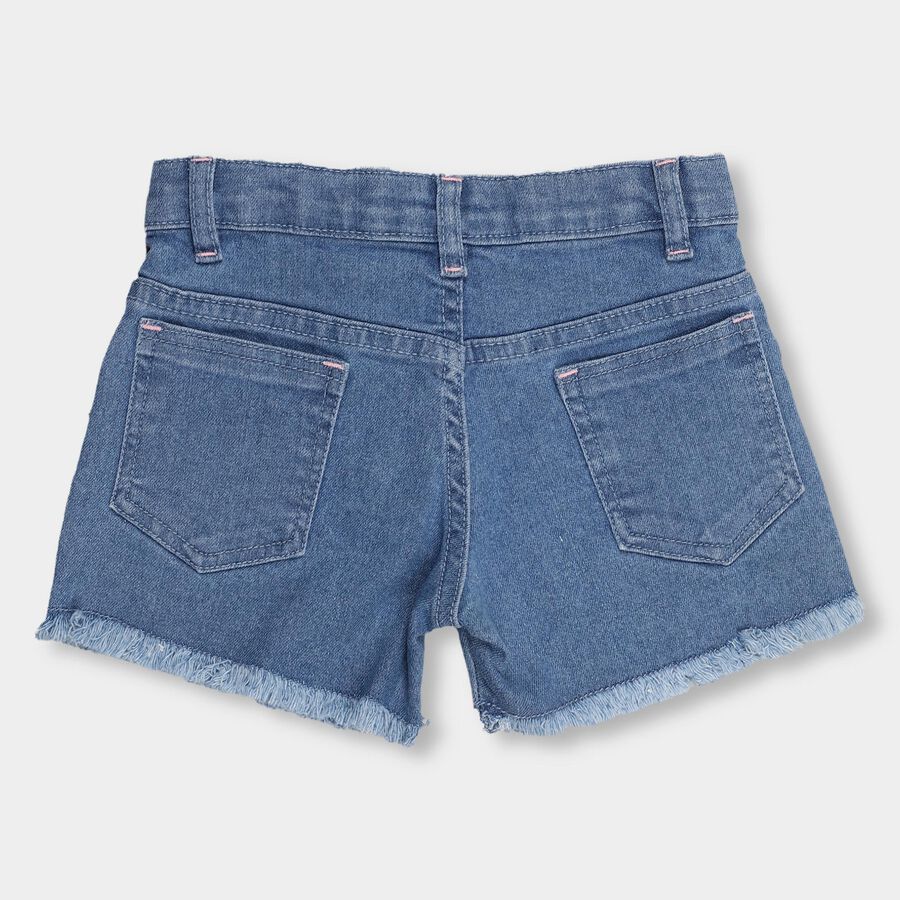 Girls' Shorts, मध्यम नीला, large image number null