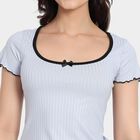 Ladies'  Crop  Top, हल्का नीला, small