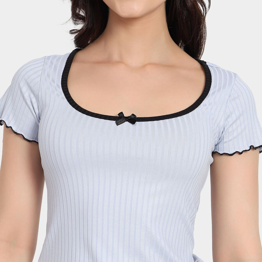 Ladies'  Crop  Top, हल्का नीला, large