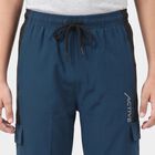 Boys' Navy Blue Straight Fit Cargo Pocket Cotton Blend Pyjama, Mid Blue, small