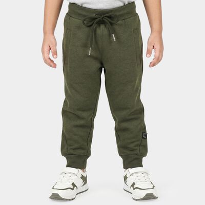 Boys Olive Green Jogger Solid Cotton Blend Pyjama
