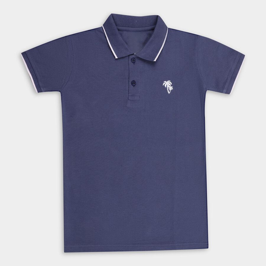 Boys' Half Sleeves T-Shirt , Mid Blue, large