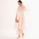 Women's Soft Ivory Pink Embroidered Ethnic Set, Light Pink, small image number null