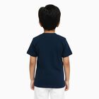 Boys Deep Midnight Navy Blue Crew Neck Casual Half Sleeve T-Shirt, Navy Blue, small image number null