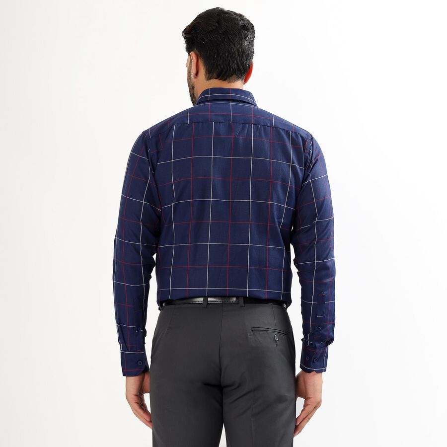 Men's Deep Midnight Navy Blue Full Sleeve Classic Formal Shirt, Navy Blue, large image number null