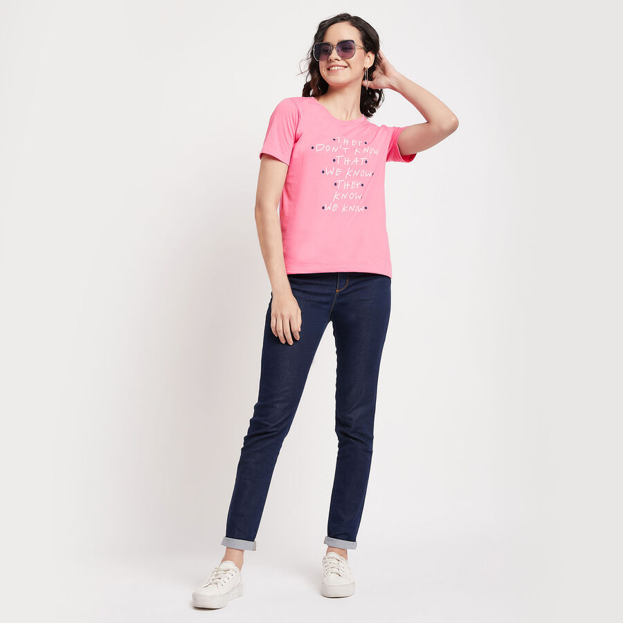 Round Neck T-Shirt, Pink, large image number null
