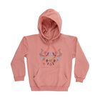 Girls Muted Dusty Pink Hooded Neck Casual Sweatshirt, Pink, small image number null
