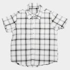 Boys White Cotton Short Sleeves Collared Regular Fit Shirt, White, small
