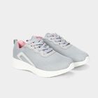 Women's Grey Lace-Up Sneakers, ग्रे, small