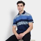 Men's 100% Cotton Collared Half Sleeves T-Shirt , Navy Blue, small image number null