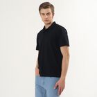 Men's Navy Blue Polo Neck Classic T-Shirt, Teal Blue, small