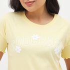 Women's Soft Yellow Cotton Round Neck Casual T-Shirt, Yellow, small