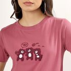 Ladies' 100% Cotton Round Neck T-Shirt , Pink, small image number null