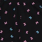 Girls' Black Butterfly Printed Cotton Blend Pyjama, काला, small image number null