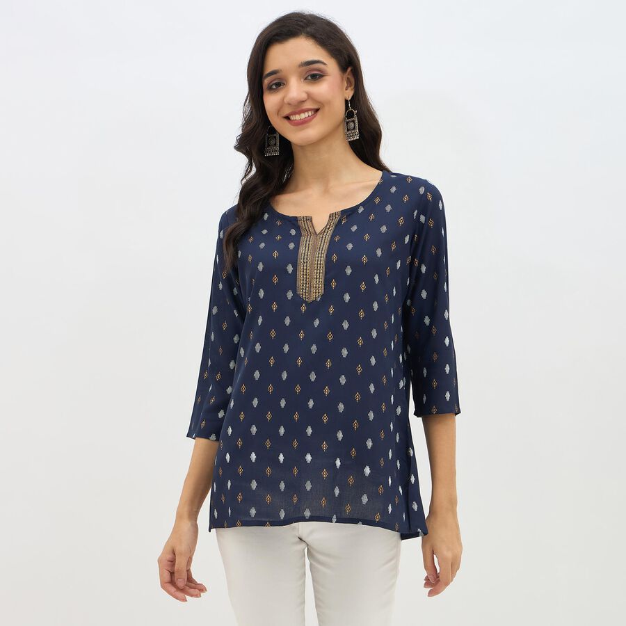 Ladies'Kurti, नेवी ब्लू, large image number null