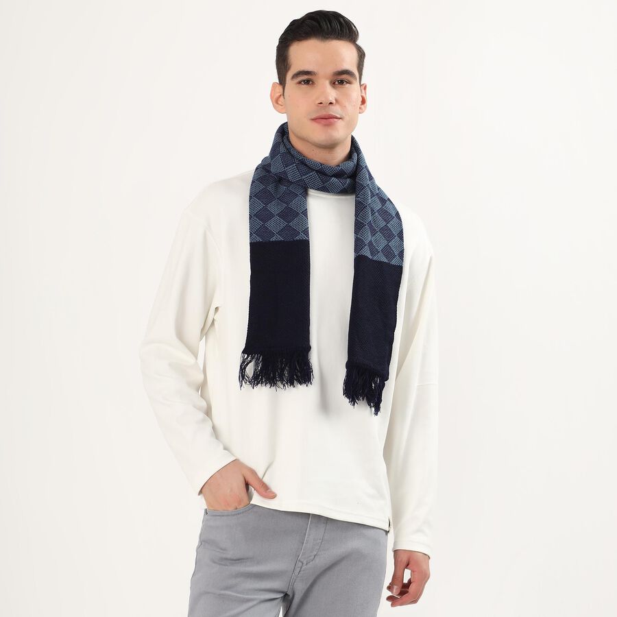 Men's Muffler, गहरा नीला, large image number null