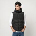 Men's Black Hooded Puffer Jacket, Black, small
