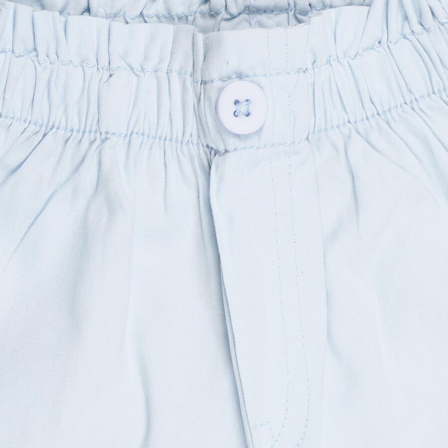 Infants' 100% Cotton Elasticated Half Pant, Light Blue, large image number null