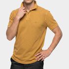 Men's Yellow Polo Neck Polo T-Shirt, पीला, small