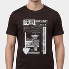 Men's Brown Round Neck Minimalist T-Shirt, भूरा, small