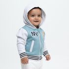 Infants Light Blue Hooded Casual Sweatshirt, टील ब्लू, small image number null