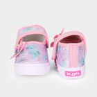 Girls' Pink Velcro Strap Casual Sneakers, गुलाबी, small