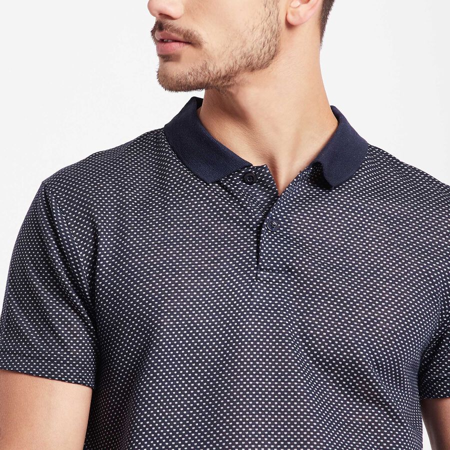 Solid Polo Shirt, Navy Blue, large image number null