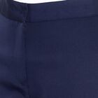 Solid High Rise Trousers, Navy Blue, small image number null