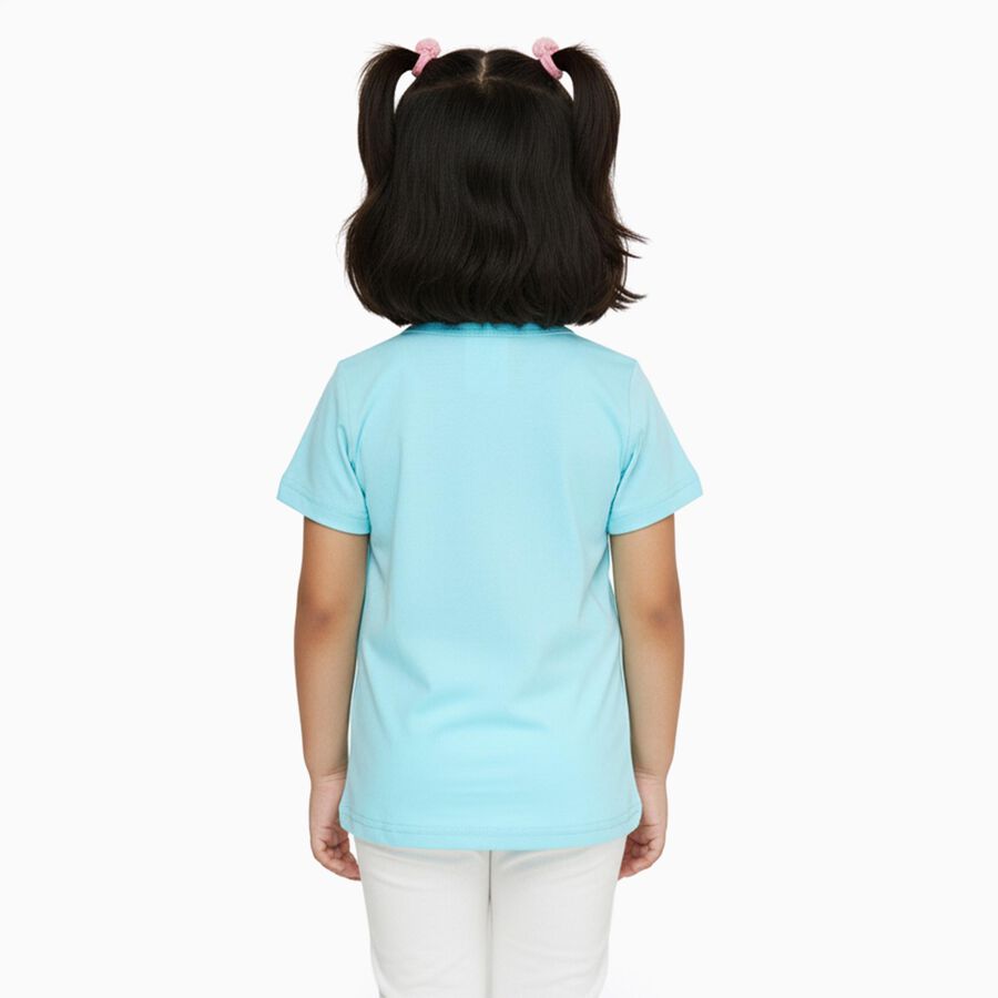 Girls' 100% Cotton T-Shirt, Aqua, large image number null