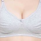 Half Lace Bra, Melange Light Grey, small image number null
