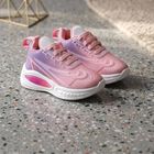 Girls Pink Lace-Up Sneakers, Pink, small