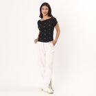 Women's Black Sweetheart Neck Puff Sleeve Top, Black, small