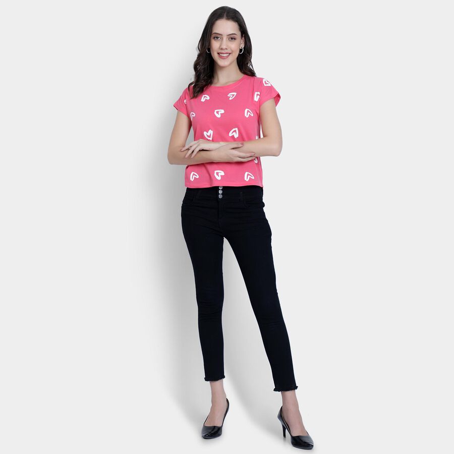 Ladies' Round Neck T-Shirt , Coral, large image number null