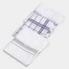 Men's White and Blue Checkered Handkerchief, मध्यम नीला, small image number null