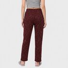 Women's Wine Straight Fit Printed Elastic Waist Pyjama, Wine, small