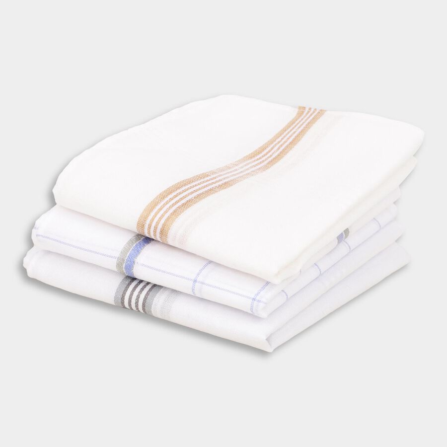 Men's 100% Cotton Hanky, हल्का नीला, large