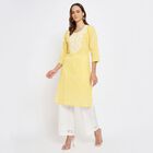 Ladies' 100% Cotton Kurta , पीला, small image number null