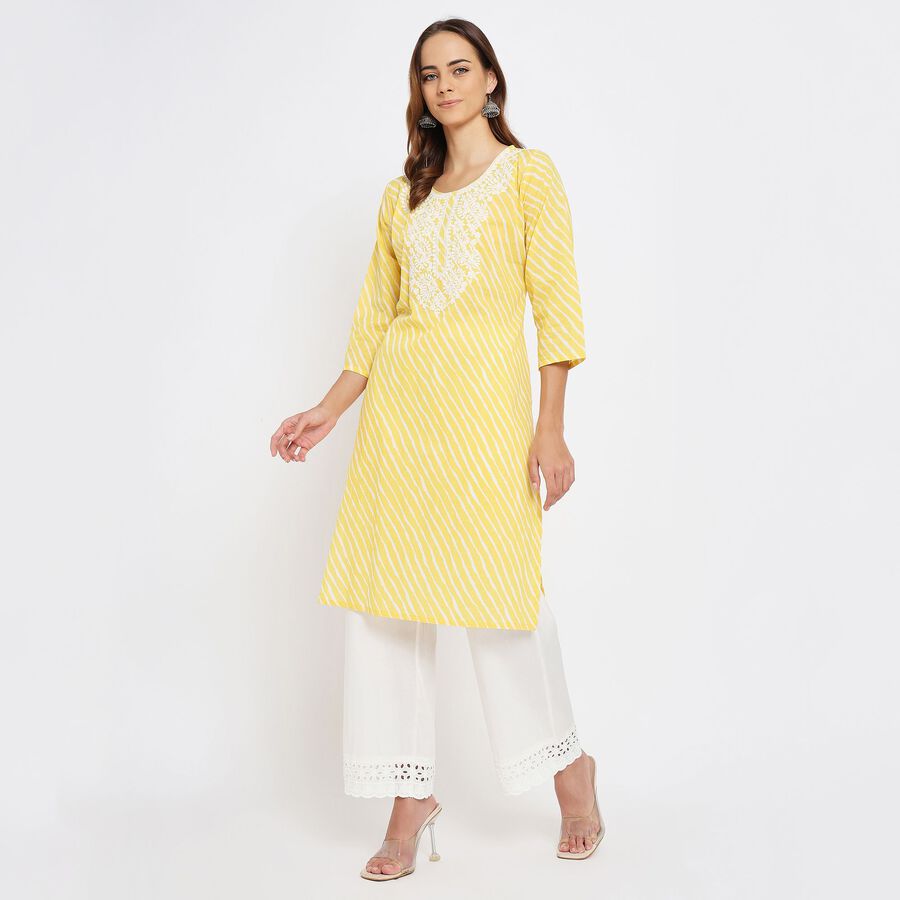 Ladies' 100% Cotton Kurta , पीला, large image number null