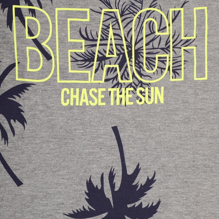 Boys' 100% Cotton Knit Baba Suit , Melange Light Grey, large image number null