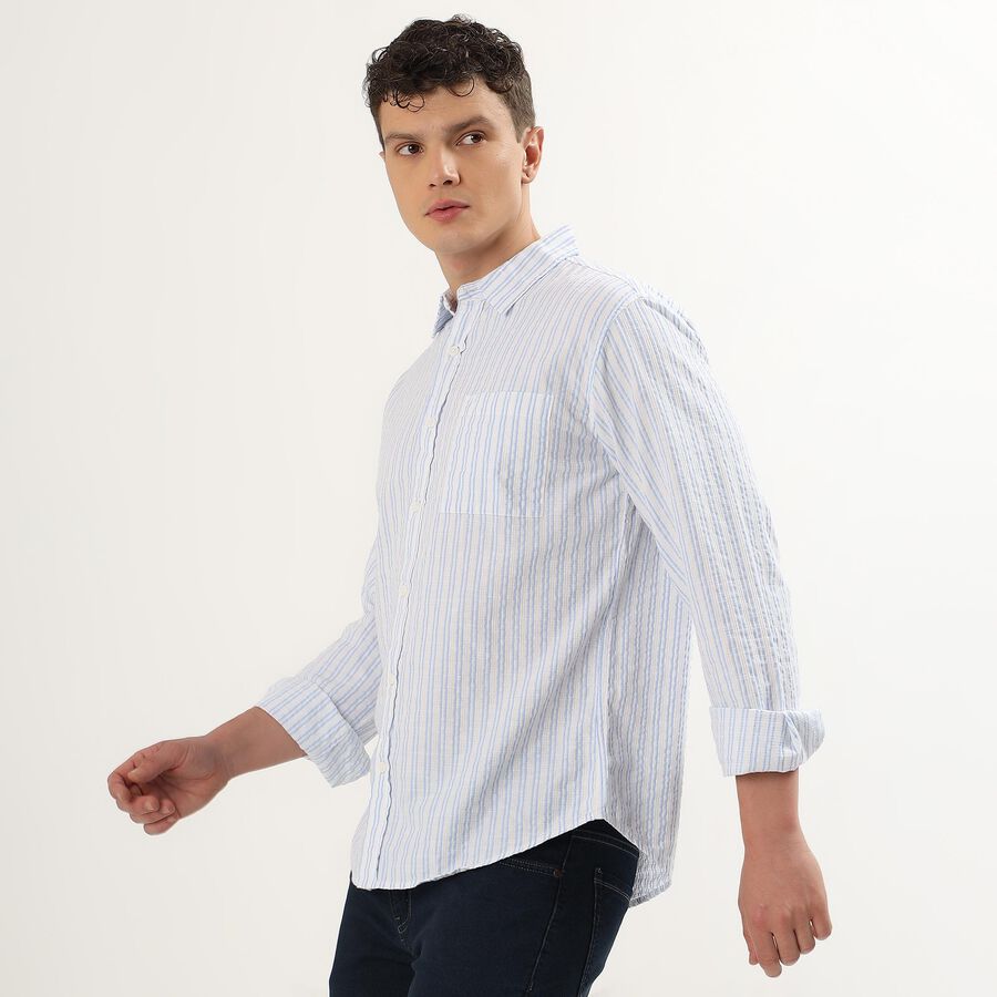 Men's Regular Collar Casual Shirt, White, large image number null