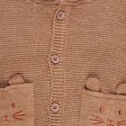 Infants Warm Chestnut Brown Hooded Casual Pullover, भूरा, small image number null