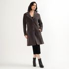 Women's Dark Grey Classic Long Coat, गहरा ग्रे, small image number null