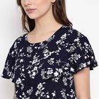 Printed Top, Navy Blue, small image number null