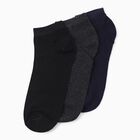 Men's Ankle Length Socks Pack of 3 ( Navy Blue, Charcoal, Black ), नेवी ब्लू, small