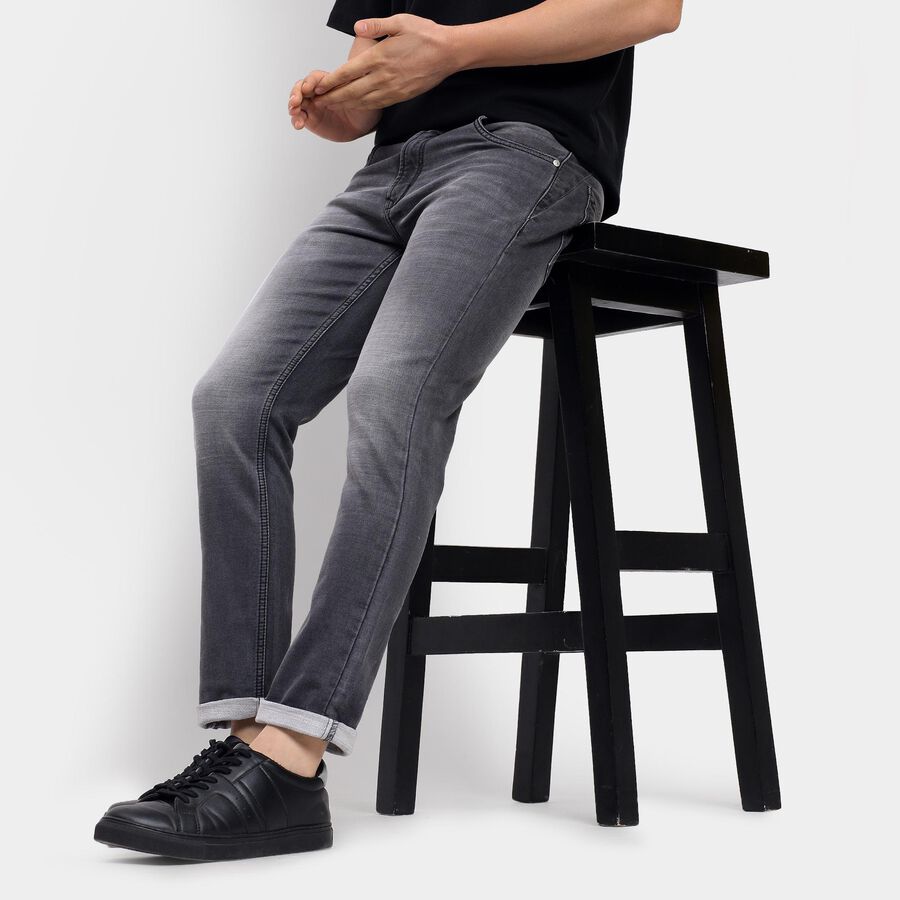 Men's Skinny Jeans , Black, large image number null